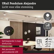 URail Pendulum Alejandro witte LED-plafondlamp met geïntegreerde 3-staps dimfunctie voor woonkamers