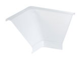 White plastic corner piece for cable ducts, practical accessory for cable management.