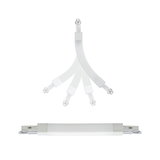 White flexible LED connector made of plastic for track lighting systems, adjustable and durable
