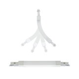 White flexible LED connector made of plastic for track lighting systems, adjustable and durable