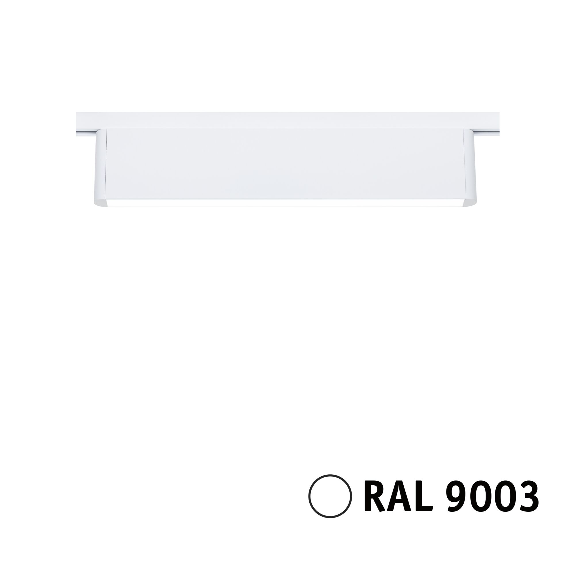 Hvid metal LED-skinne spotlight i RAL 9003 til moderne indendørs belysning