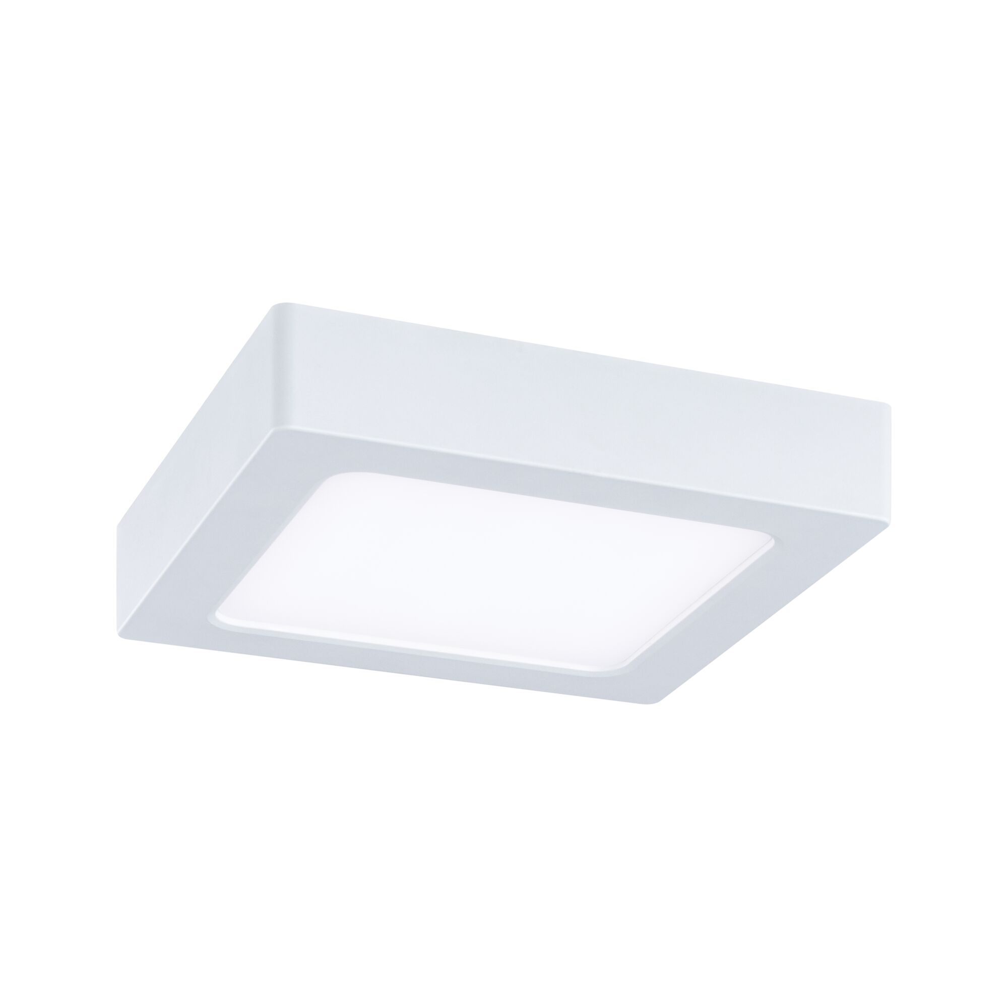 Square white LED ceiling light made of plastic for modern room lighting