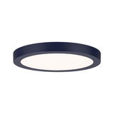 Runde LED-Deckenleuchte mit schwarzem Metallrahmen und weißem Diffusor für modernes Raumlicht
