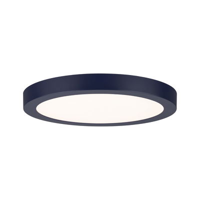 Runde LED-Deckenleuchte mit schwarzem Metallrahmen und weißem Diffusor für modernes Raumlicht
