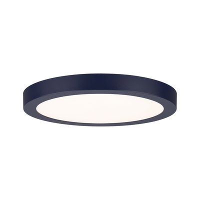 Runde LED-Deckenleuchte mit schwarzem Metallrahmen und weißem Diffusor für modernes Raumlicht