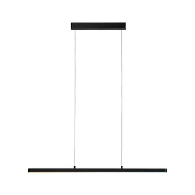 Black metal LED pendant light with slim design for modern interior lighting