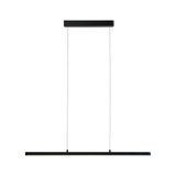 Black metal LED pendant light with slim design for modern interior lighting