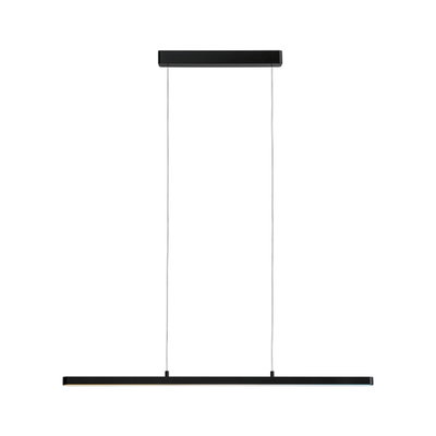 Black metal LED pendant light with slim design for modern interior lighting