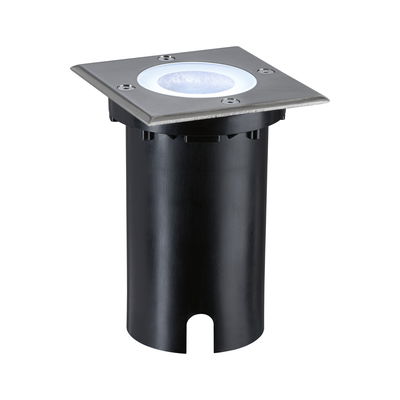 Inbouw LED-vloerlamp van roestvrij staal en zwart kunststof voor buitengebruik