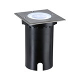 Spot LED encastré au sol en acier inoxydable et plastique noir pour extérieur