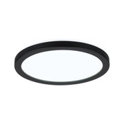 Plafonnier LED rond avec cadre en aluminium noir et diffuseur blanc pour un éclairage moderne