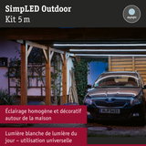 Kit LED extérieur 5 m en lumière blanche du jour pour éclairage décoratif et homogène du jardin