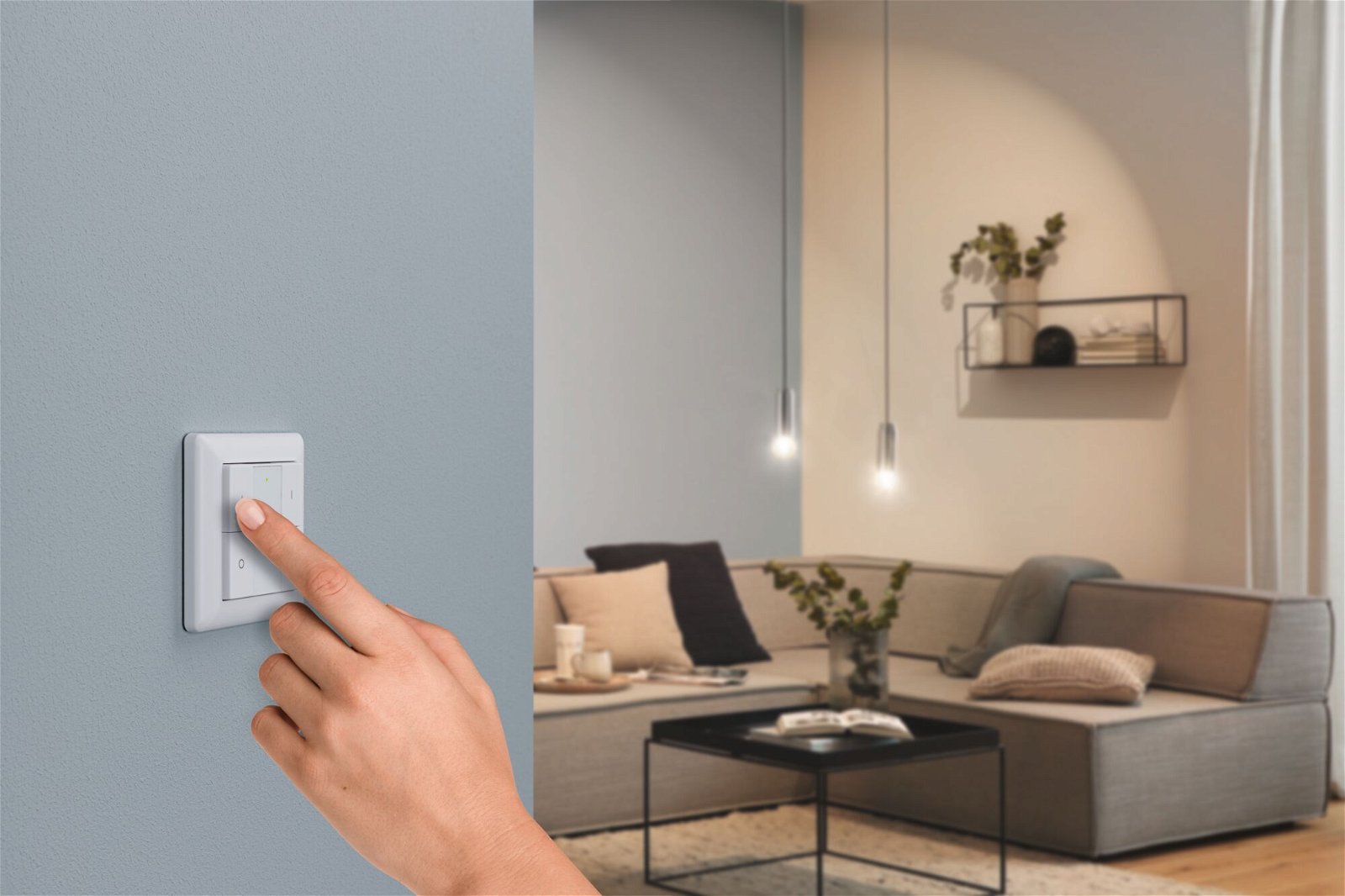 Startsets met prijsvoordeel Smart Home smik Gateway met wandschakelaar + LED-inbouwarmatuur Nova Plus Coin basisset draaibaar Tunable Wit