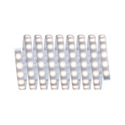 Flexible LED strip light with warm white glow and 4-pin connector for versatile lighting applications