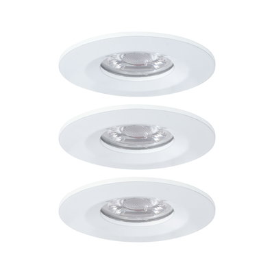 Set van drie witte LED-inbouwspots van kunststof voor energiezuinige verlichting