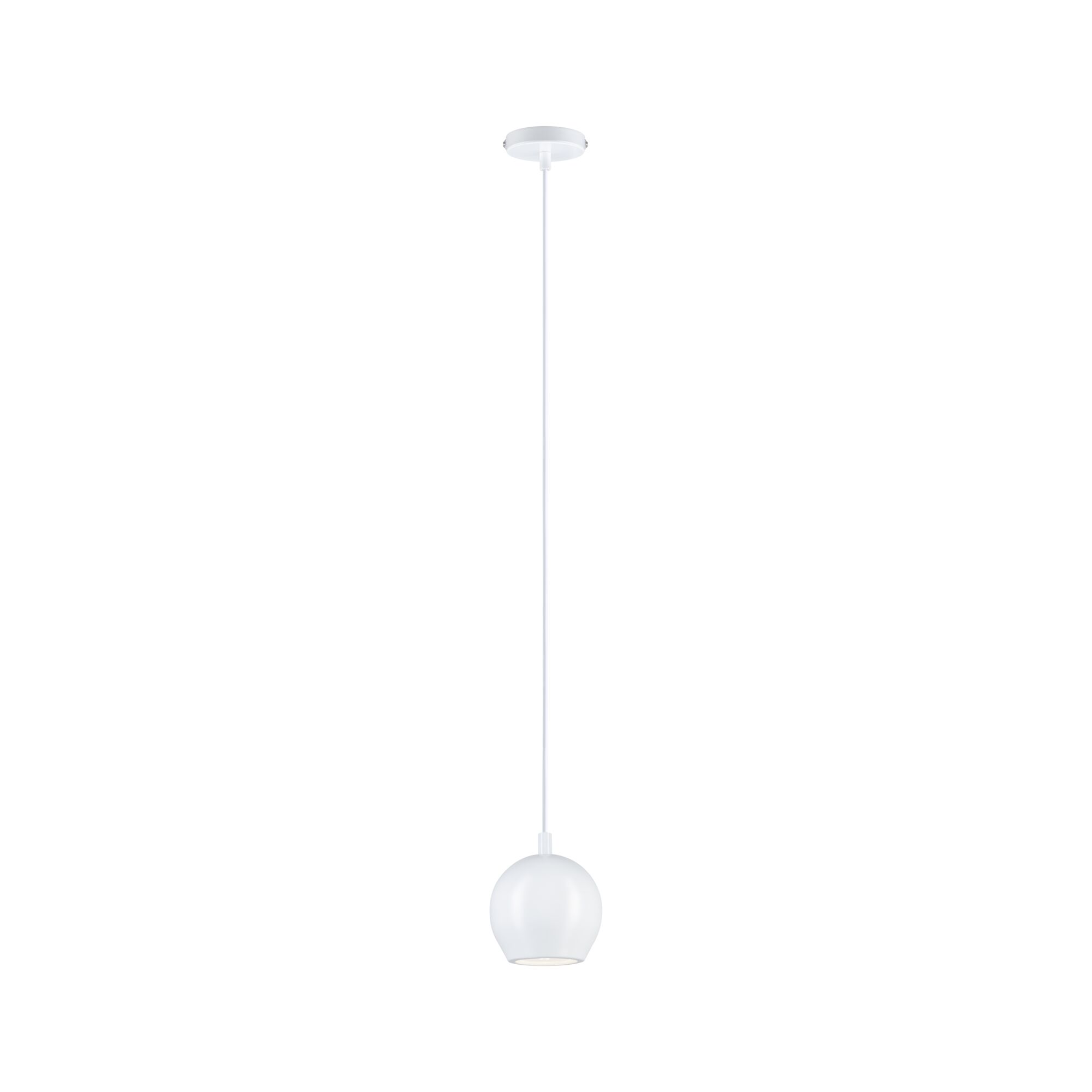 White metal pendant lamp with round shade for modern indoor lighting solutions