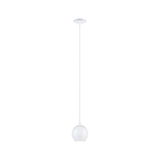 White metal pendant lamp with round shade for modern indoor lighting solutions