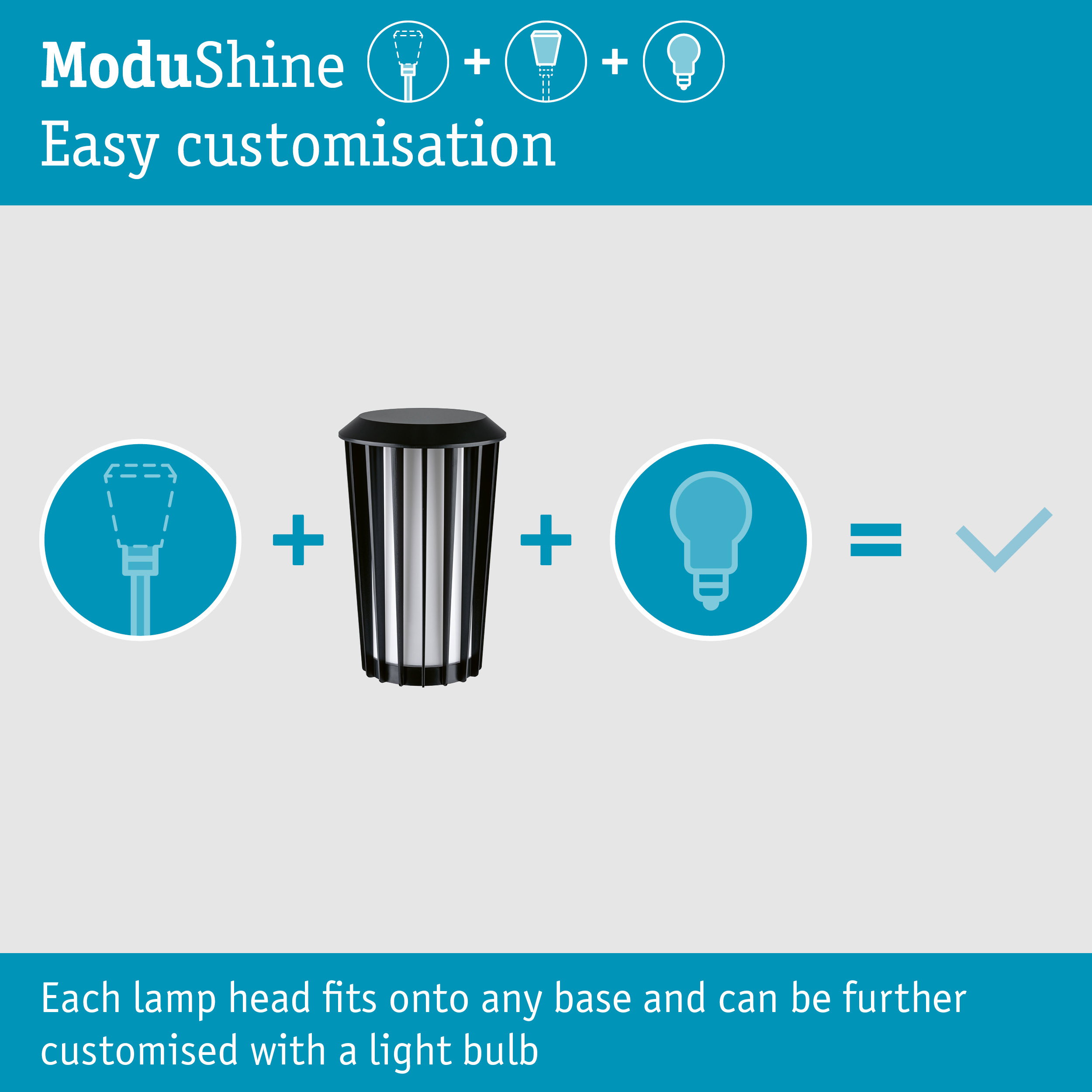 ModuShine Shade Trivana IP44 cylindrical Anthracite
