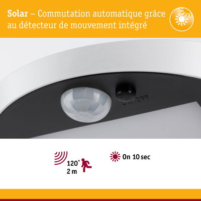 Détecteur de mouvement blanc avec angle de détection de 120° et portée de 2 m pour commutation automatique