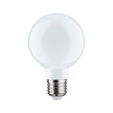 Round white LED bulb with E27 base made of glass for energy-efficient lighting