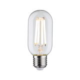 Clear glass LED bulb with E27 base, warm white light for energy-efficient lighting solutions
