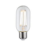 Clear glass LED bulb with E27 base, warm white light for energy-efficient lighting solutions