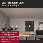 Minimalist white URail pendulum cover for modern lighting with GU10 light source compatibility