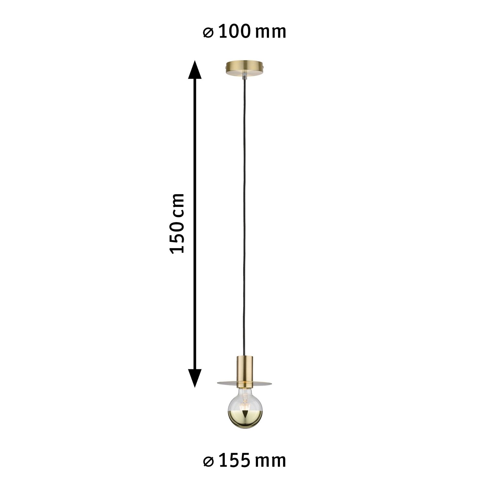 Neordic Hanglamp Stian E27 max. 60W Messing geborsteld dimbaar Metaal