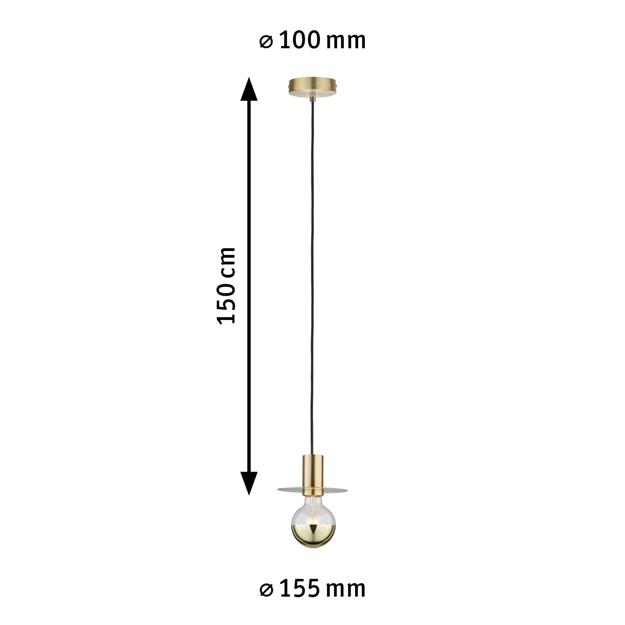 Suspension en métal doré avec câble de 150 cm et abat-jour de 155 mm, éclairage LED contemporain