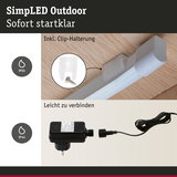 SimpLED Outdoor LED-Leuchte mit weißem Kunststoffgehäuse und Clip-Halterung, IP65 wetterfest