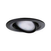 Schwarzer Einbaustrahler mit weißem Diffusor aus Kunststoff für moderne LED-Deckenbeleuchtung