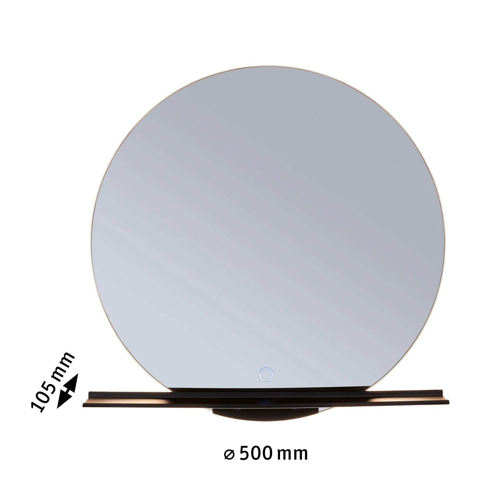 LED Leuchtspiegel Miro IP44 Tunable White 500lm 230V 11W Spiegel/Schwarz matt