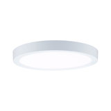 Round white metal LED ceiling light with energy-saving illumination for living spaces