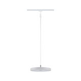 Ronde witte metalen LED-hanglamp met dun snoer voor moderne binnenverlichting