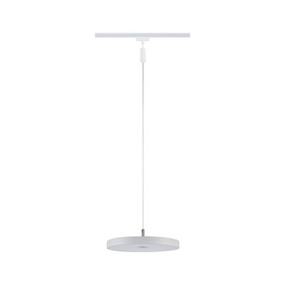 Ronde witte metalen LED-hanglamp met dun snoer voor moderne binnenverlichting