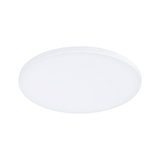 Round white LED ceiling light made of plastic for energy-efficient room lighting
