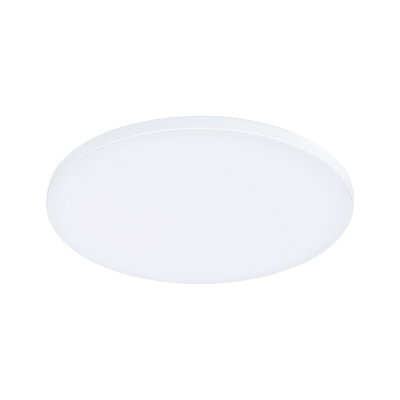 Round white LED ceiling light made of plastic for energy-efficient room lighting