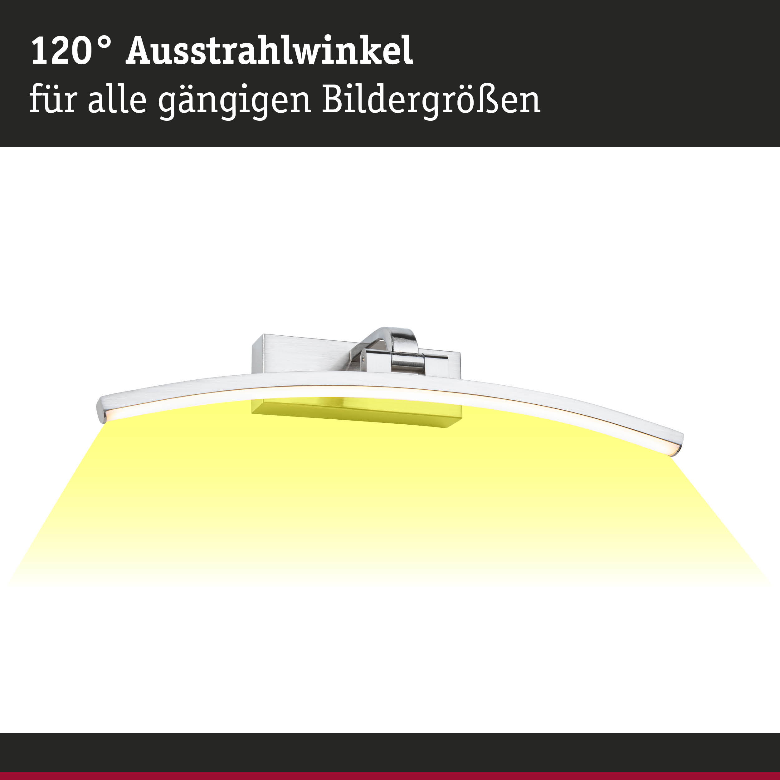 Moderne Wandlampe aus gebürstetem Metall mit 120° Ausstrahlwinkel und warmweißem Licht