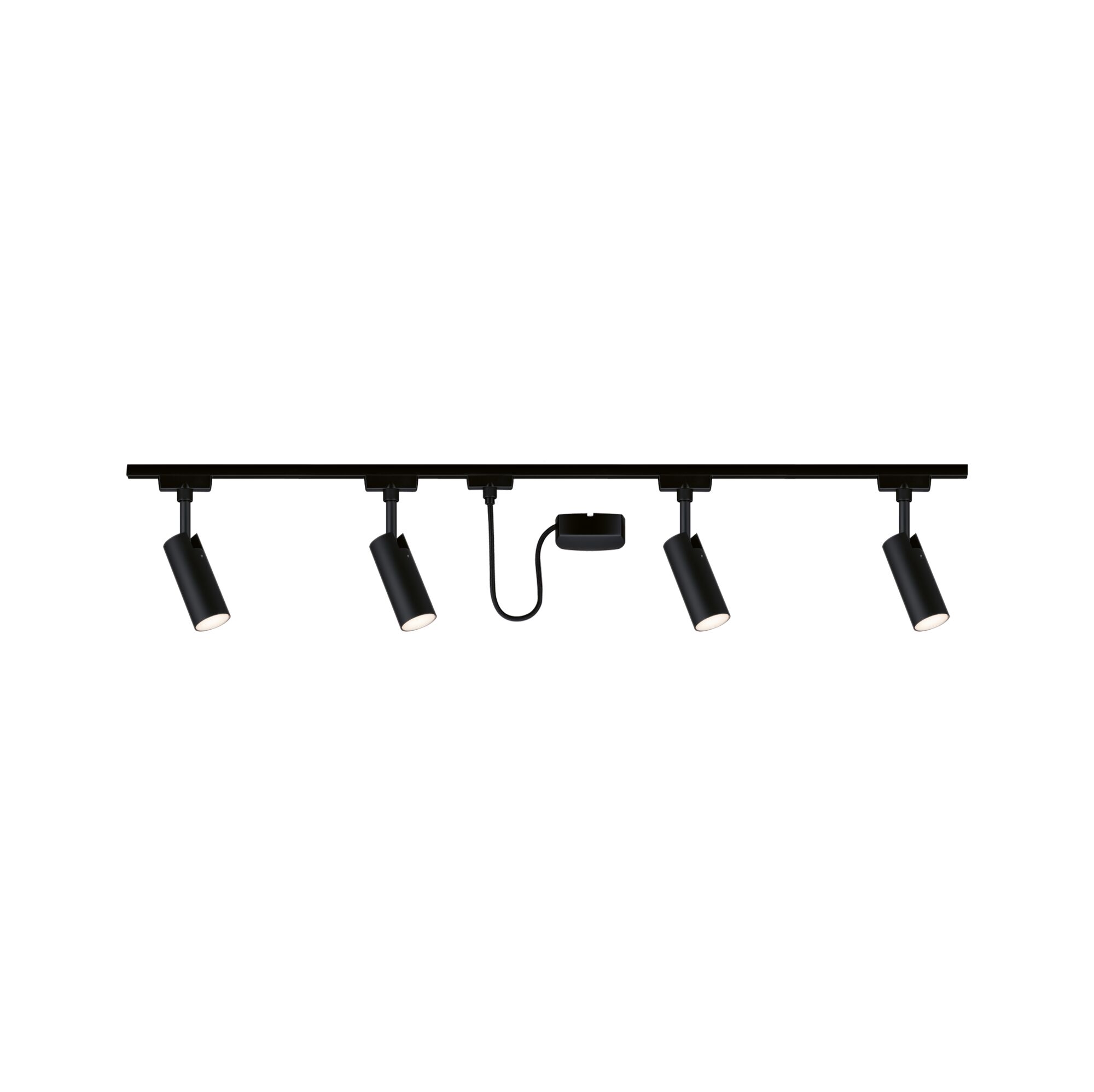 URail Schienenspot Tubo Starterset 4x250lm 4x4,5W 3000K 230V Schwarz matt