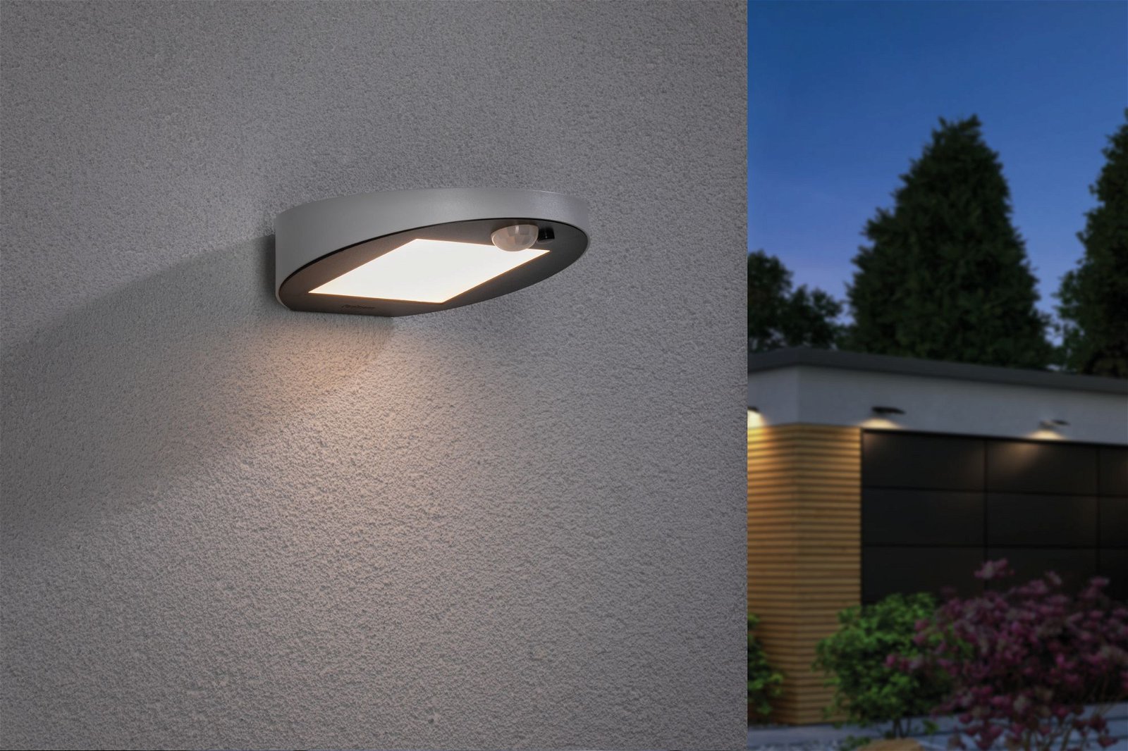 Solar LED Exterior wall luminaire Ryse Motion sensor IP44 3000K 30lm White