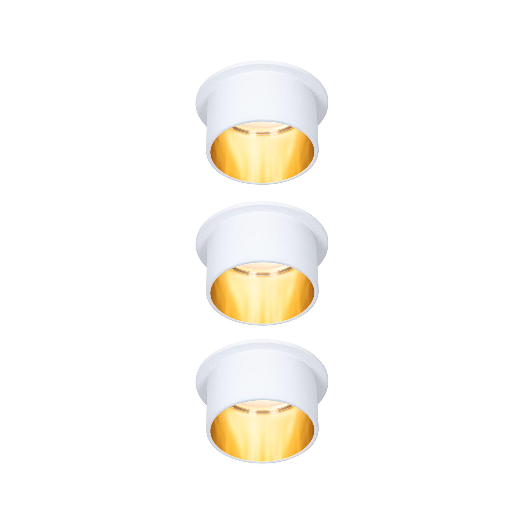 White metal recessed spotlight with warm light for modern interior lighting solutions