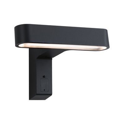 Modern black metal LED wall light with warm white illumination for indoor lighting