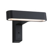 Applique murale LED noire en métal au design moderne avec lumière blanche chaude pour intérieur