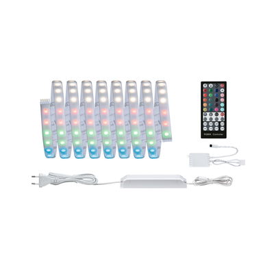 Bande LED RGBW avec télécommande et alimentation blanche pour éclairage coloré flexible