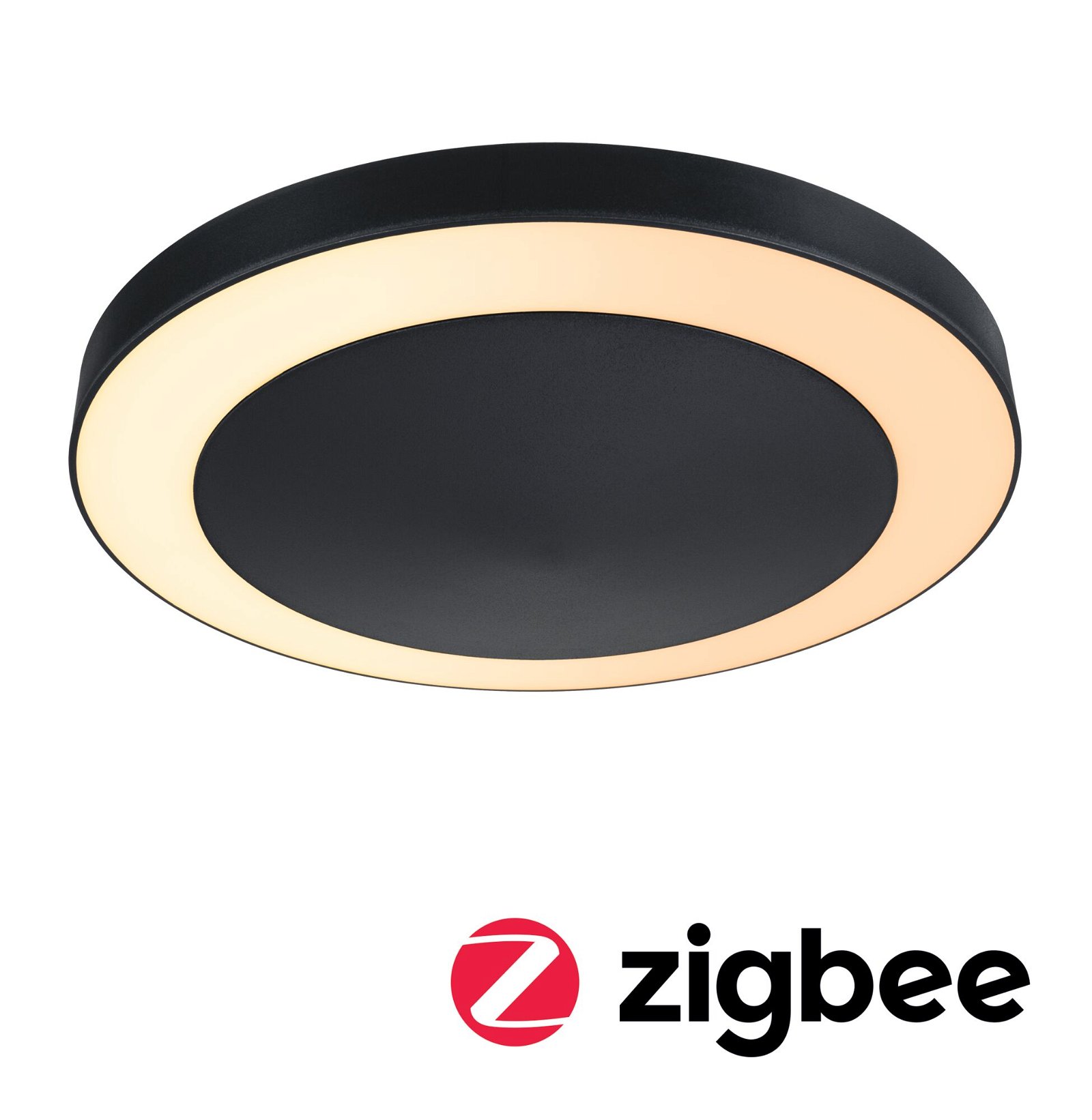 LED Ceiling luminaire Smart Home Zigbee Circula Dusk sensor insect-friendly IP44 round 320mm Tunable Warm 14W 880lm 230V Anthracite Plastic