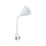 Lampe de lecture LED flexible blanche en plastique avec interrupteur pour éclairage économique
