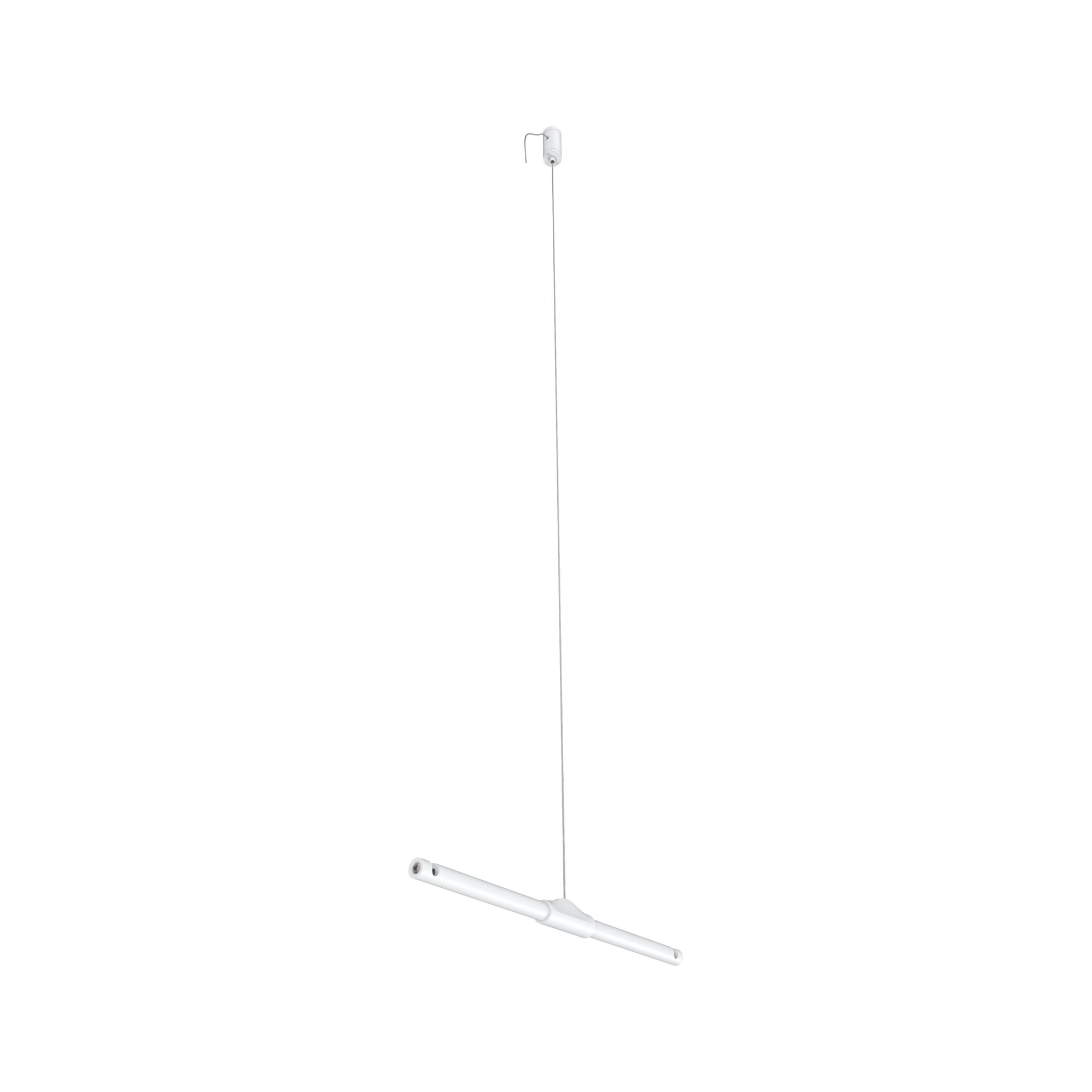 Minimalist white metal LED pendant light with slim design for modern interior lighting