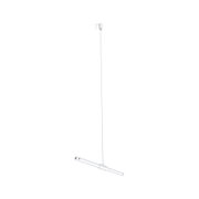 Minimalistische weiße LED-Pendelleuchte aus Metall mit schlankem Design für moderne Innenräume