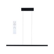 Black metal LED pendant light with remote control for dimmable lighting in modern design