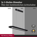 Schwarze LED-Pendelleuchte mit 3-Stufen-Dimmer und Memory-Effekt in warmweißem Licht